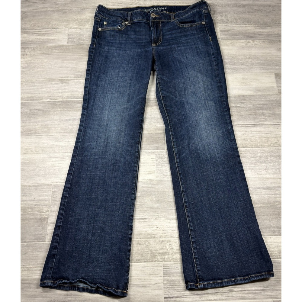 American Eagle Jeans Women's 14L Blue Favorite Boyfriend Boot Cut Western Boho